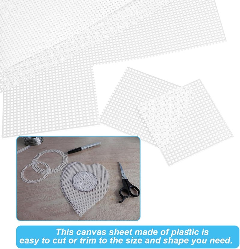 ALISWAT 20 Pieces 7 Count Plastic Mesh Canvas Sheets, 8 x 12 Inch Plastic Canvas Plastic Mesh Sheet, Eye Mesh for Embroidery, Acrylic Yarn Crafting, Knit Crochet Projects and Make Dividers - Image 4